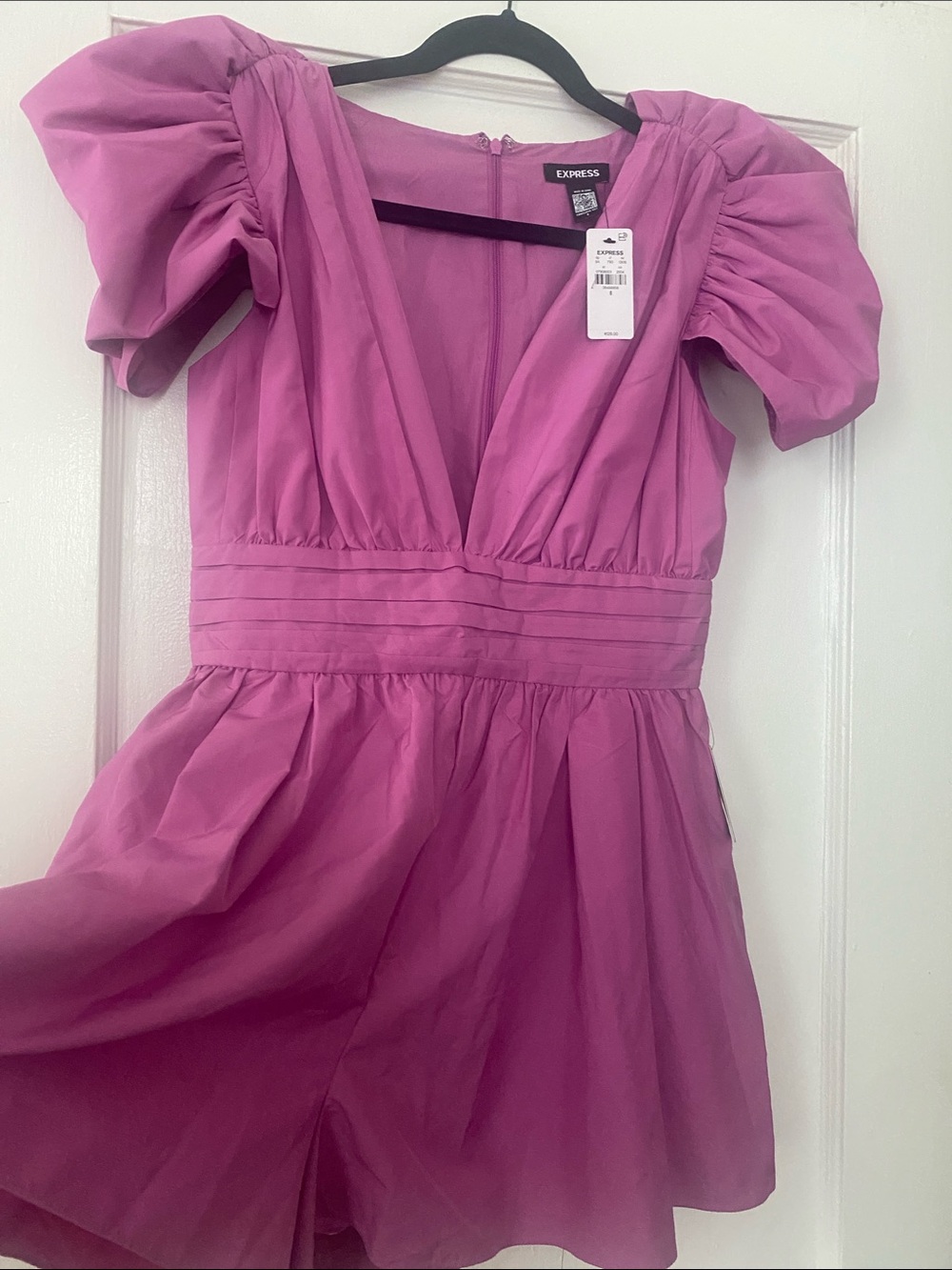 Express Girls' Magenta Puff-Sleeve Party Dress - Picture 3 of 16